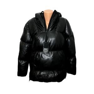 Bod & Christensen Small Leather Puffer Coat Quilted Thermocore Pullover Jacket